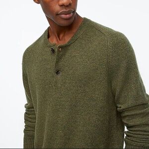 J. Crew Lambswool Blend Henley Sweater